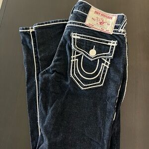Men True Religion Indigo Jeans with White Stitching size 31